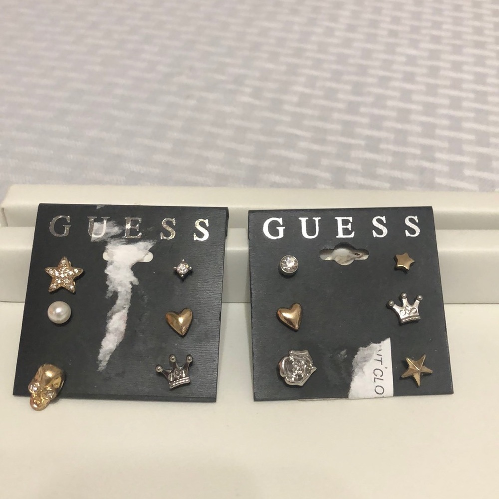 Guess Two-Tone Mix and Match Stud Ea Mixed Metal